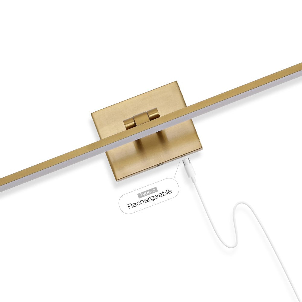 Wren 28" Modern Minimalist Swivel Integrated Dimmable LED Rechargeable Picture Light with Touch Sensor