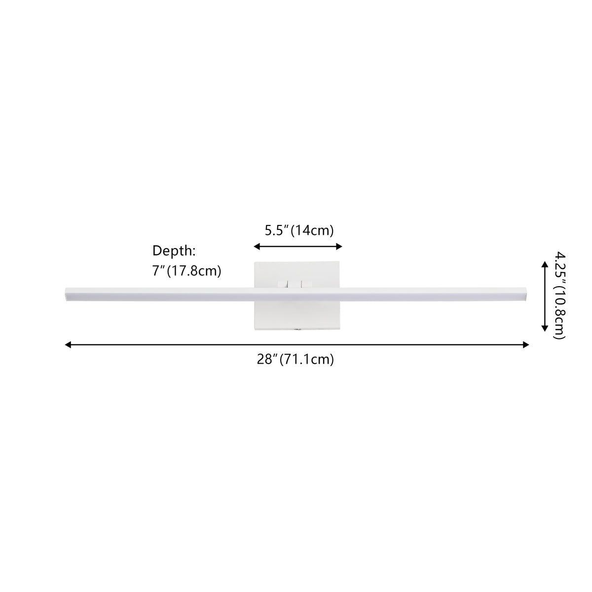 Wren 28" Modern Minimalist Swivel Integrated Dimmable LED Rechargeable Picture Light with Touch Sensor
