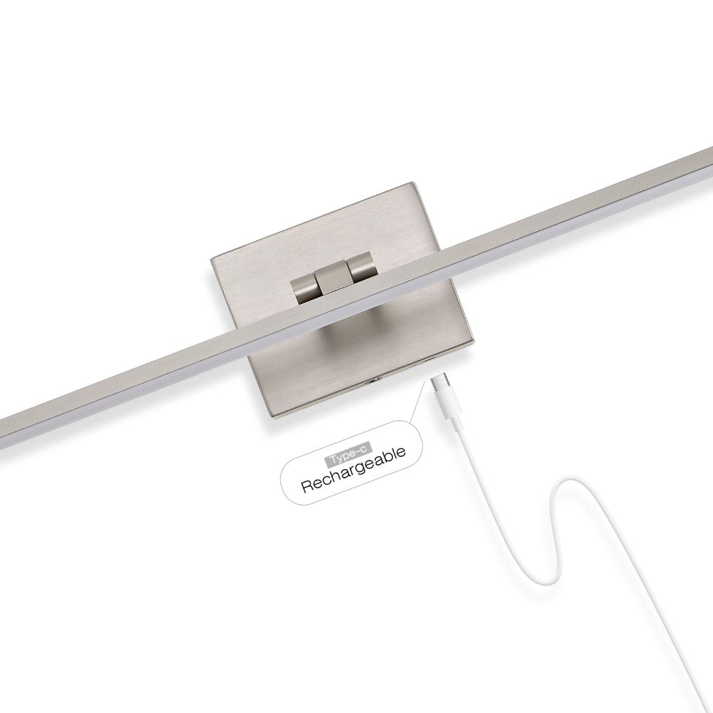 Wren 28" Modern Minimalist Swivel Integrated Dimmable LED Rechargeable Picture Light with Touch Sensor