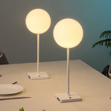 Verna 17.5" Modern Minimalist Indoor/Outdoor Metal Globe Rechargeable/Cordless Dimmable Integrated LED Table Lamp with Touch Sensor Set 2