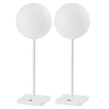 Verna 17.5" Modern Minimalist Indoor/Outdoor Metal Globe Rechargeable/Cordless Dimmable Integrated LED Table Lamp with Touch Sensor Set 2