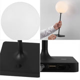 Verna 17.5" Modern Minimalist Indoor/Outdoor Metal Globe Rechargeable/Cordless Dimmable Integrated LED Table Lamp with Touch Sensor Set 2