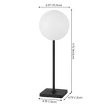 Verna 17.5" Modern Minimalist Indoor/Outdoor Metal Globe Rechargeable/Cordless Dimmable Integrated LED Table Lamp with Touch Sensor Set 2