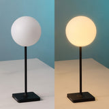 Verna 17.5" Modern Minimalist Indoor/Outdoor Metal Globe Rechargeable/Cordless Dimmable Integrated LED Table Lamp with Touch Sensor Set 2