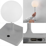 Verna 17.5" Modern Minimalist Indoor/Outdoor Metal Globe Rechargeable/Cordless Dimmable Integrated LED Table Lamp with Touch Sensor Set 2