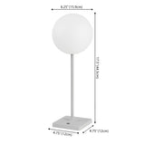 Verna 17.5" Modern Minimalist Indoor/Outdoor Metal Globe Rechargeable/Cordless Dimmable Integrated LED Table Lamp with Touch Sensor Set 2