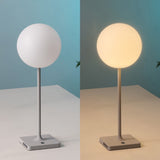 Verna 17.5" Modern Minimalist Indoor/Outdoor Metal Globe Rechargeable/Cordless Dimmable Integrated LED Table Lamp with Touch Sensor Set 2
