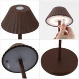Gram 44" Modern Minimalist Indoor/Outdoor Iron Pleated Shade Rechargeable/Cordless Dimmable Integrated LED Floor Lamp