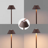 Gram 44" Modern Minimalist Indoor/Outdoor Iron Pleated Shade Rechargeable/Cordless Dimmable Integrated LED Floor Lamp