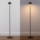 Gram 44" Modern Minimalist Indoor/Outdoor Iron Pleated Shade Rechargeable/Cordless Dimmable Integrated LED Floor Lamp