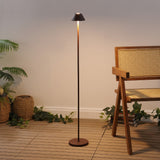 Gram 44" Modern Minimalist Indoor/Outdoor Iron Pleated Shade Rechargeable/Cordless Dimmable Integrated LED Floor Lamp