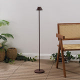 Gram 44" Modern Minimalist Indoor/Outdoor Iron Pleated Shade Rechargeable/Cordless Dimmable Integrated LED Floor Lamp
