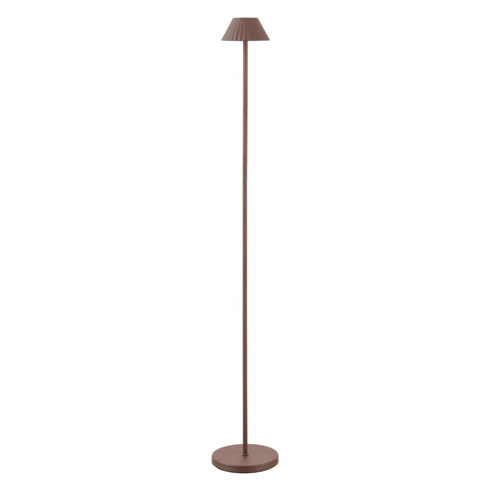 Gram 44" Modern Minimalist Indoor/Outdoor Iron Pleated Shade Rechargeable/Cordless Dimmable Integrated LED Floor Lamp