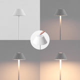 Gram 44" Modern Minimalist Indoor/Outdoor Iron Pleated Shade Rechargeable/Cordless Dimmable Integrated LED Floor Lamp