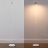 Gram 44" Modern Minimalist Indoor/Outdoor Iron Pleated Shade Rechargeable/Cordless Dimmable Integrated LED Floor Lamp