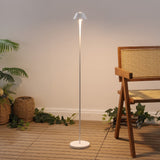 Gram 44" Modern Minimalist Indoor/Outdoor Iron Pleated Shade Rechargeable/Cordless Dimmable Integrated LED Floor Lamp