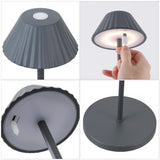 Gram 44" Modern Minimalist Indoor/Outdoor Iron Pleated Shade Rechargeable/Cordless Dimmable Integrated LED Floor Lamp