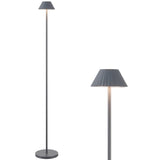 Gram 44" Modern Minimalist Indoor/Outdoor Iron Pleated Shade Rechargeable/Cordless Dimmable Integrated LED Floor Lamp