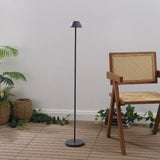 Gram 44" Modern Minimalist Indoor/Outdoor Iron Pleated Shade Rechargeable/Cordless Dimmable Integrated LED Floor Lamp