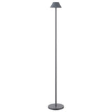 Gram 44" Modern Minimalist Indoor/Outdoor Iron Pleated Shade Rechargeable/Cordless Dimmable Integrated LED Floor Lamp