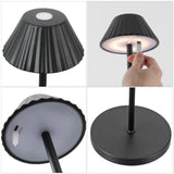 Gram 44" Modern Minimalist Indoor/Outdoor Iron Pleated Shade Rechargeable/Cordless Dimmable Integrated LED Floor Lamp