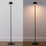 Gram 44" Modern Minimalist Indoor/Outdoor Iron Pleated Shade Rechargeable/Cordless Dimmable Integrated LED Floor Lamp
