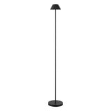 Gram 44" Modern Minimalist Indoor/Outdoor Iron Pleated Shade Rechargeable/Cordless Dimmable Integrated LED Floor Lamp