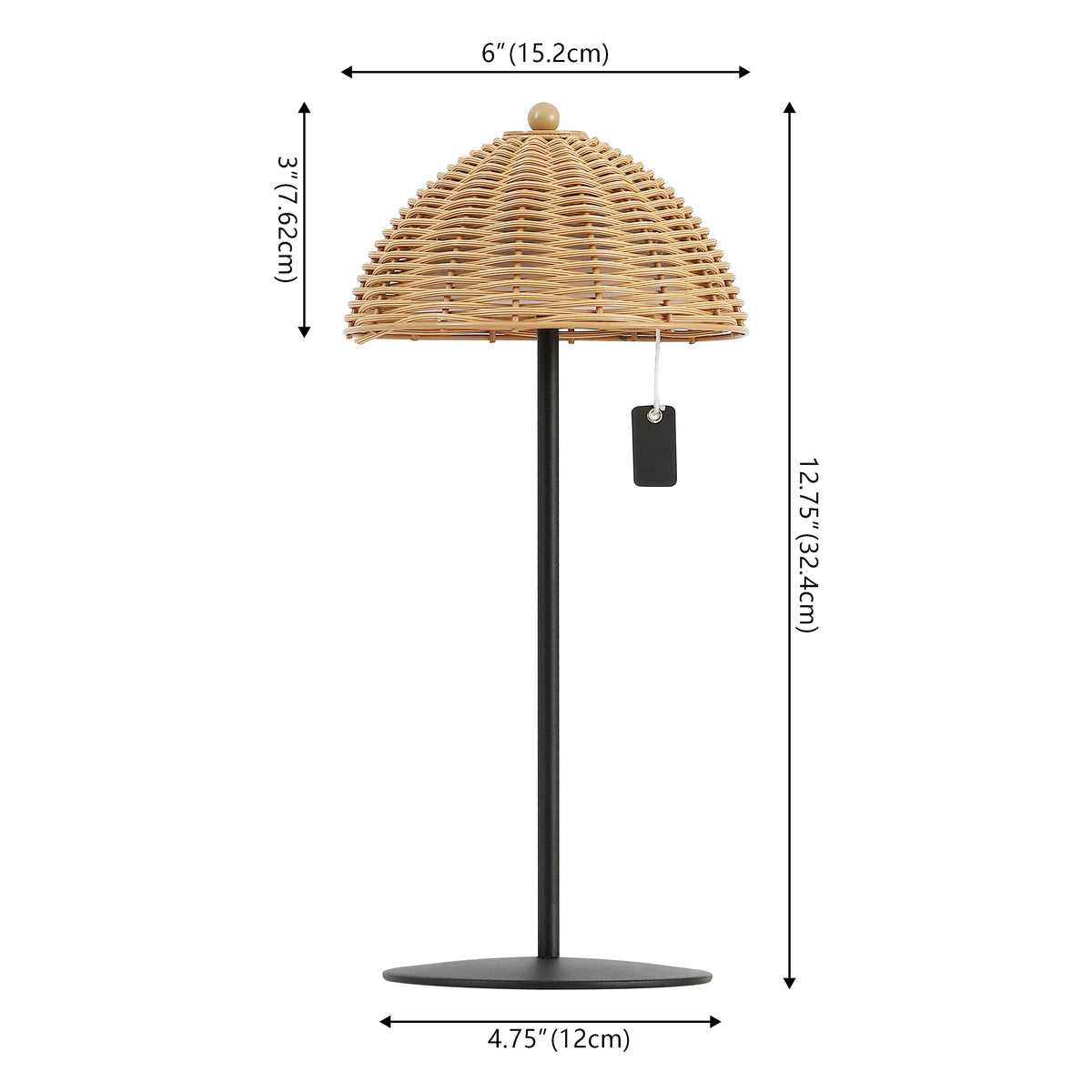 Ardath 12.75" Modern Coastal Indoor/Outdoor Wicker Shade Rechargeable/Cordless Dimmable Integrated LED Table Lamp Set 2
