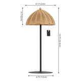 Ardath 12.75" Modern Coastal Indoor/Outdoor Wicker Shade Rechargeable/Cordless Dimmable Integrated LED Table Lamp Set 2