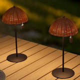 Ardath 12.75" Modern Coastal Indoor/Outdoor Wicker Shade Rechargeable/Cordless Dimmable Integrated LED Table Lamp Set 2