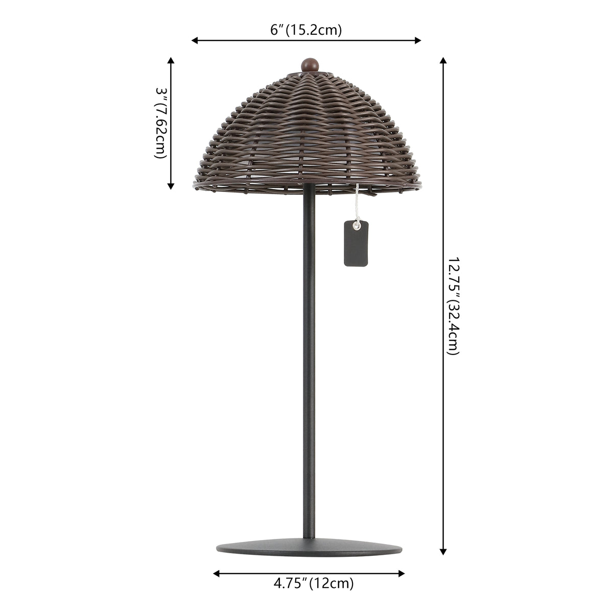 Ardath 12.75" Modern Coastal Indoor/Outdoor Wicker Shade Rechargeable/Cordless Dimmable Integrated LED Table Lamp Set 2
