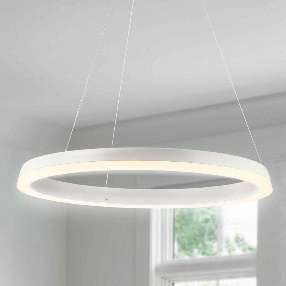 Tina Modern Contemporary Aluminum Integrated LED Hoop Pendant