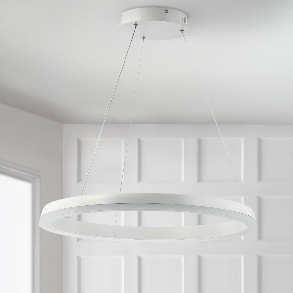 Tina Modern Contemporary Aluminum Integrated LED Hoop Pendant