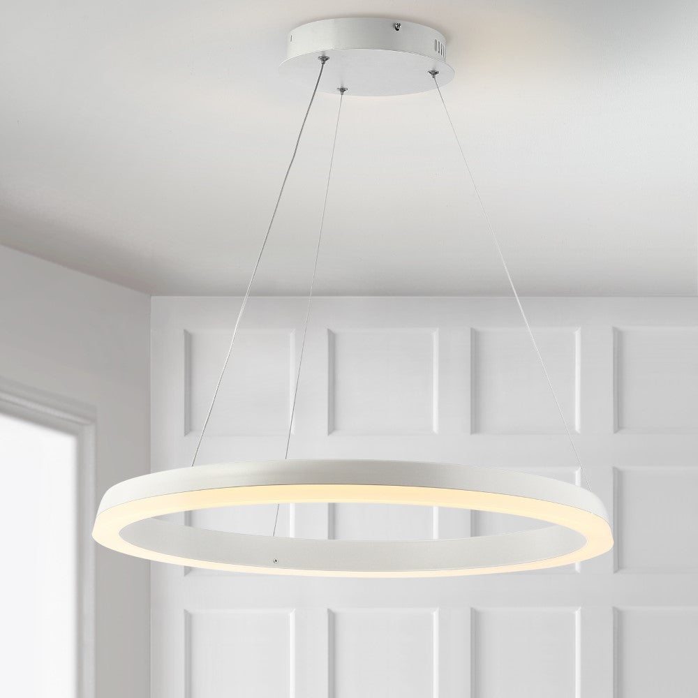 Tina Modern Contemporary Aluminum Integrated LED Hoop Pendant