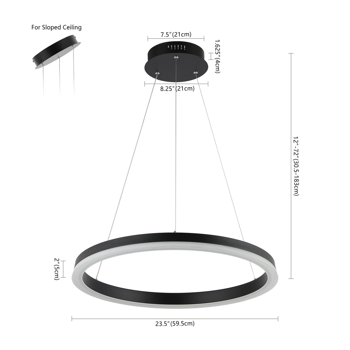 Tina Modern Contemporary Aluminum Integrated LED Hoop Pendant