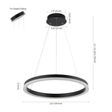 Tina Modern Contemporary Aluminum Integrated LED Hoop Pendant