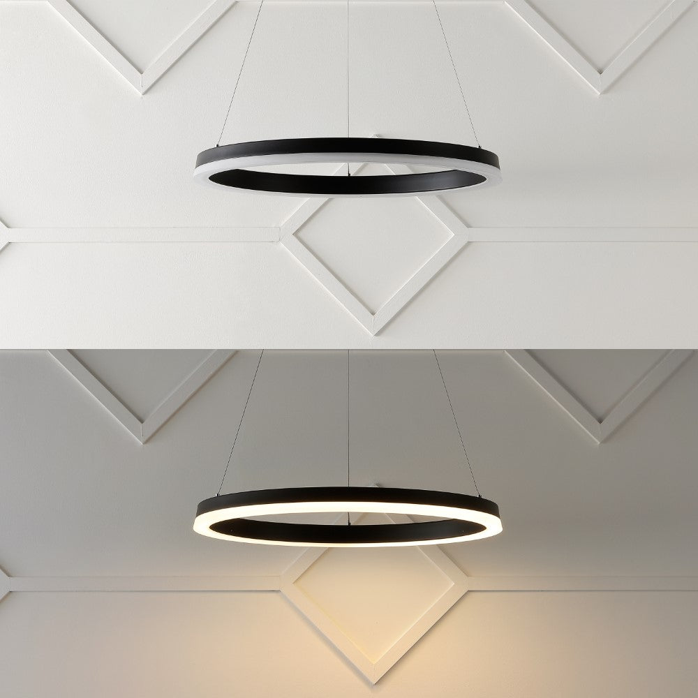 Tina Modern Contemporary Aluminum Integrated LED Hoop Pendant