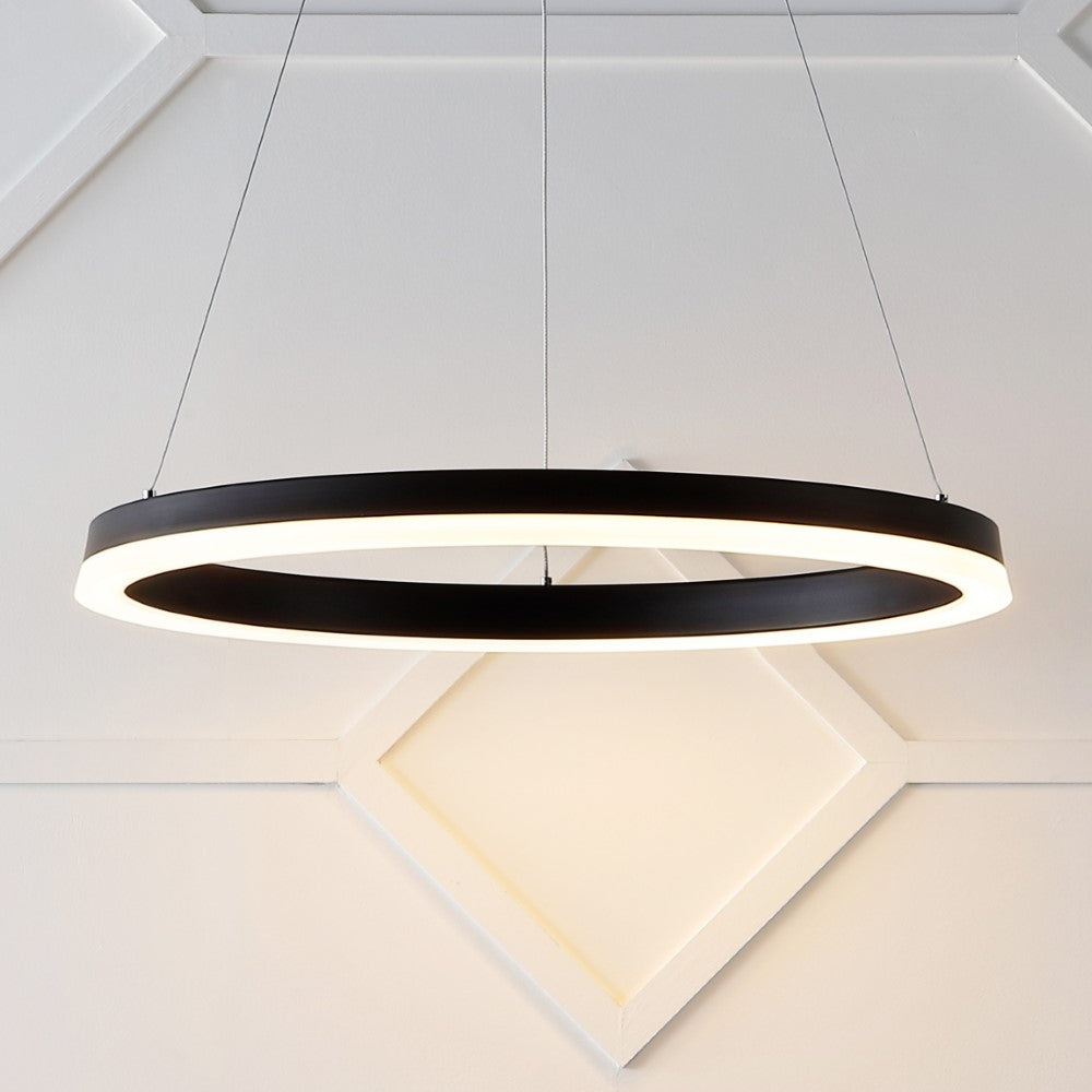 Tina Modern Contemporary Aluminum Integrated LED Hoop Pendant