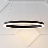 Tina Modern Contemporary Aluminum Integrated LED Hoop Pendant