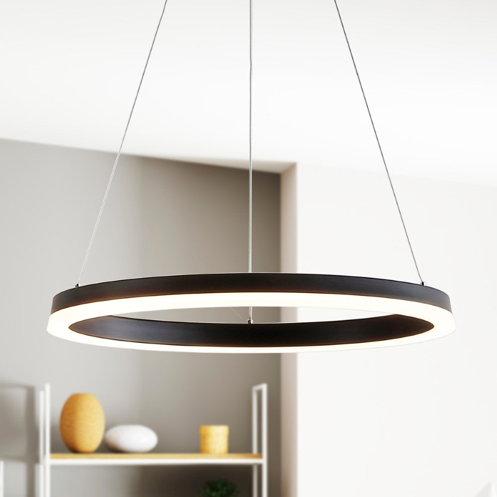 Tina Modern Contemporary Aluminum Integrated LED Hoop Pendant