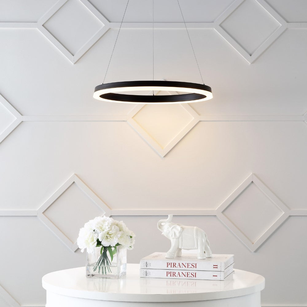 Tina Modern Contemporary Aluminum Integrated LED Hoop Pendant