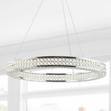 Ryan 24.7" Round Integrated LED Crystal/Metal Pendant