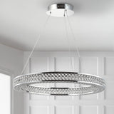 Ryan 24.7" Round Integrated LED Crystal/Metal Pendant