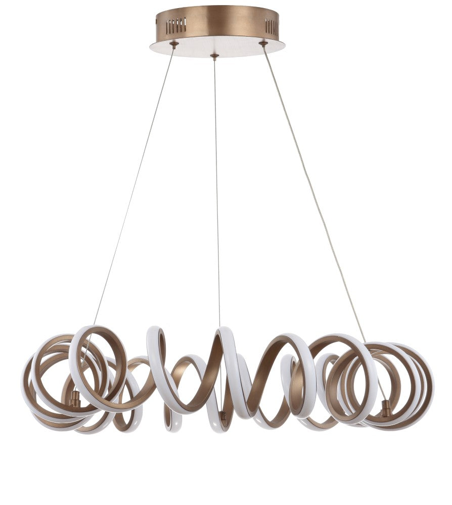 Mekong 24" Adjustable Spiral Integrated LED Metal Chandelier Ceiling Light