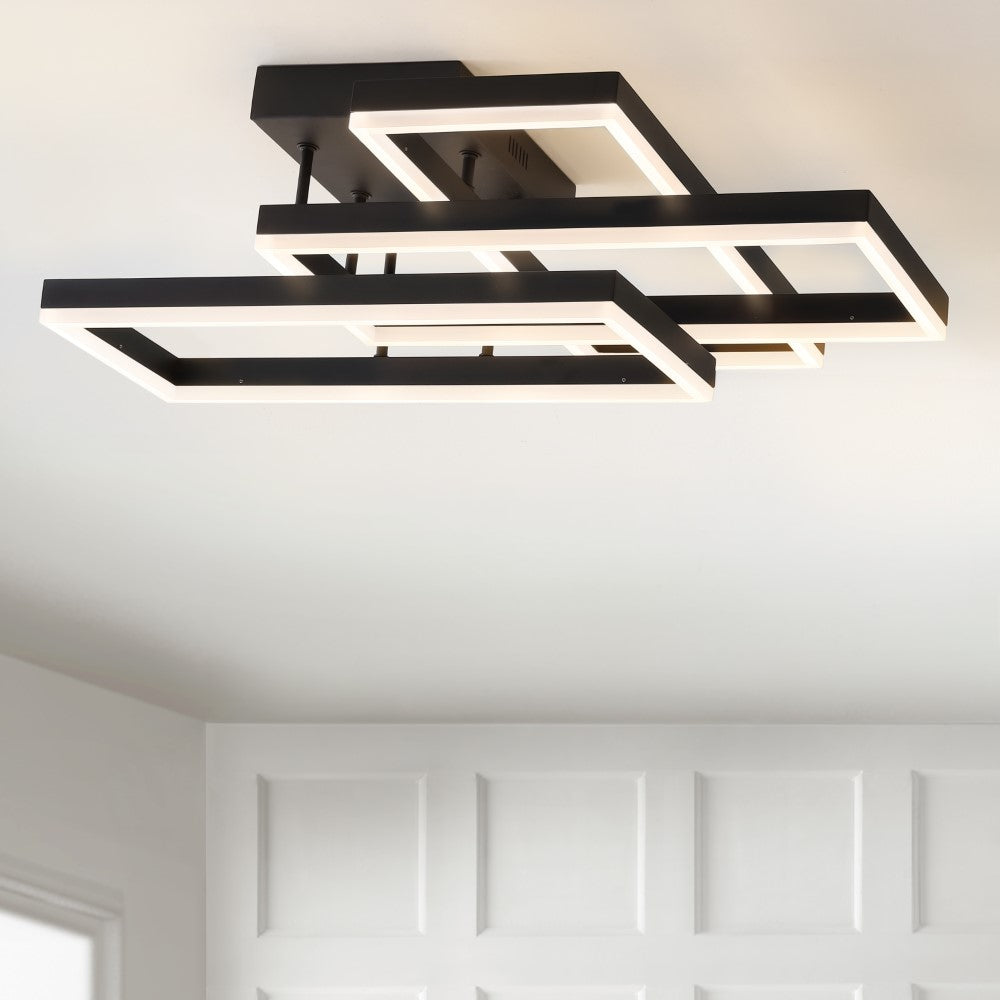 Kartong 28" Geometric Integrated LED Metal Flush Mount