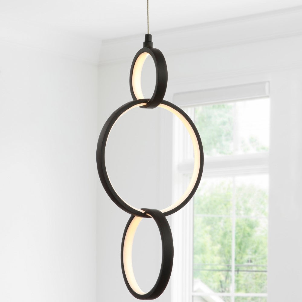 Yangtze 7.75" Adjustable Integrated LED Metal Ring Pendant