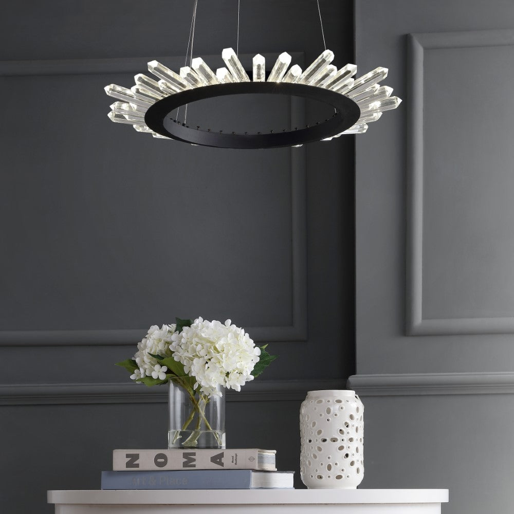 Meuse 24" Adjustable Integrated LED Modern Crystal Pendant
