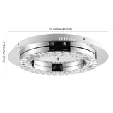 Pounde 18" Integrated Iron/Crystal Glam LED Flush Mount