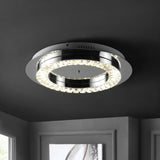 Pounde 18" Integrated Iron/Crystal Glam LED Flush Mount