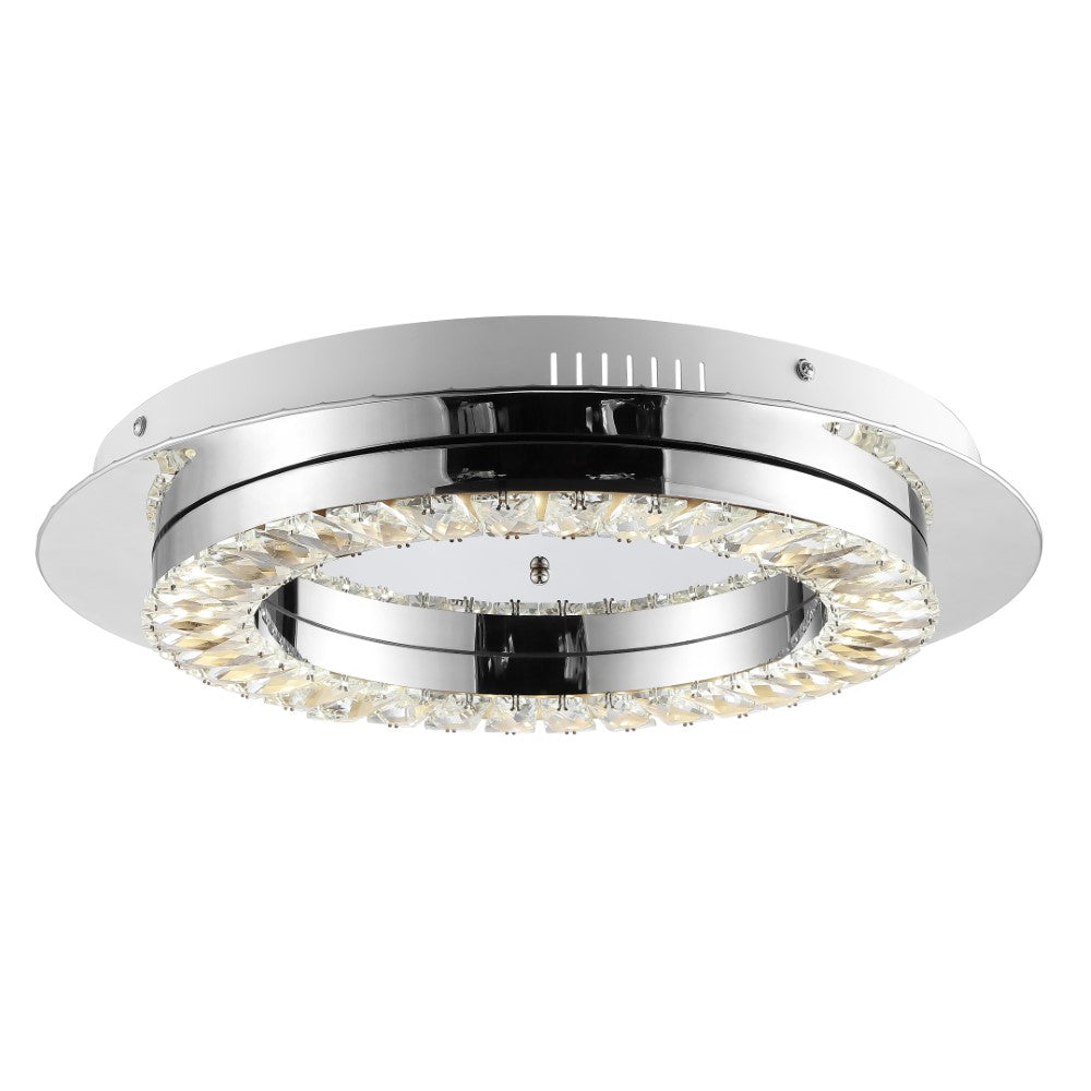 Pounde 18" Integrated Iron/Crystal Glam LED Flush Mount